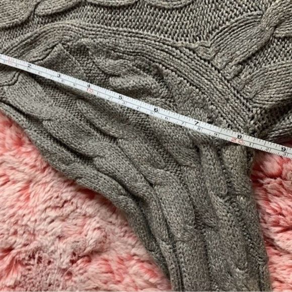 Gap Ribbed Thick Cable Knit Grey Sweater Size Large - Picture 7 of 9